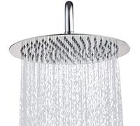 Topmail 12 Inch Round Fixed Shower Head Rainfall 304 Stainless Steel High Pressure Top Spray Overhead Bathroom Rainfall Showerhead