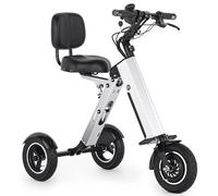 TopMate Electric Tricycle 3 Wheels Foldable Trike with Seat for Adults, Lightweight Powered Electric Tricycle with Removable 36V 7.8AH Battery,Reverse Function & Key Switch for Commute and Travel