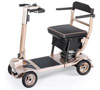 TopMate ES40 Mobility Scooters for Adults Lightweight Collapsible Airline Approved, Foldable Electric Powered Scooter for Seniors with Removable Battery, LED Headlights & Storage Bag - Rose Gold Black
