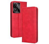 Topme Case Design for HMD Arc/HMD Key/HMD Aura2 (6.52" Inches) Cover, Leather Phone Case Stylish Textured Card Slot.Red