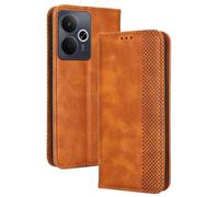Topme Case Design for Realme 14 5G / Realme 14T 5G (6.67" Inches) Cover, Leather Phone Case Stylish Textured Card Slot.Brown