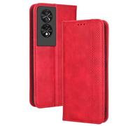 Topme Case Design for TCL 40 NXTPAPER (4G) (6.78" Inches) Cover, Leather Phone Case Stylish Textured Card Slot.Red
