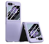 Topme Hard Skin Phone Case for Samsung Galaxy Z Flip5 / Samsung Galaxy Flip 5 2023 6.7, Polycarbonate Shockproof Protect Cover Holster Sleeve - Light Purple