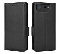 Topme Leather Case for ASUS ROG Phone 7 / ROG Phone 7 Ultimate (6.78" Inches), [simple Lychee Pattern Series Phone Case] - Black