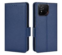 Topme Leather Case for ASUS ROG Phone 9 (6.78" Inches), [simple Lychee Pattern Series Phone Case] - Dark Blue