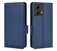 Topme Leather Case for Motorola Moto Edge 40 Neo (6.55" Inches), [simple Lychee Pattern Series Phone Case] - Dark Blue