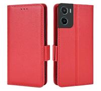 Topme Leather Case for Motorola Moto g06 / Motorola Moto g06 Power (6.88" Inches), [simple Lychee Pattern Series Phone Case] - Red