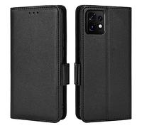 Topme Leather Case for Motorola Moto ThinkPhone/Lenovo ThinkPhone (6.6" Inches), [simple Lychee Pattern Series Phone Case] - Black