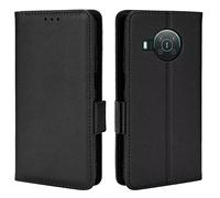 Topme Leather Case for Nokia X10 / Nokia X20 (6.67" Inches), [simple Lychee Pattern Series Phone Case] - Black