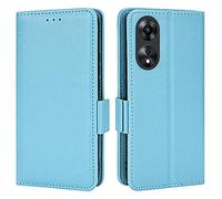 Topme Leather Case for OPPO A78 5G (6.56" Inches), [simple Lychee Pattern Series Phone Case] - Light Blue