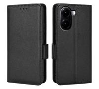Topme Leather Case for POCO X7 Pro 5G (6.67" Inches), [simple Lychee Pattern Series Phone Case] - Black