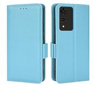 Topme Leather Case for Smartphone, Compatible with Cubot A10 (6.56" Inches), [simple Lychee Pattern Series Phone Case] - Light Blue