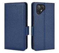Topme Leather Case for Smartphone, Compatible with Fairphone 6 (6.31" Inches), [simple Lychee Pattern Series Phone Case] - Dark Blue