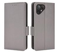 Topme Leather Case for Smartphone, Compatible with Fairphone 6 (6.31" Inches), [simple Lychee Pattern Series Phone Case] - Grey