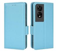 Topme Leather Case for TCL 505 (6.75" Inches), [simple Lychee Pattern Series Phone Case] - Light Blue