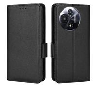 Topme Leather Case for TCL 60R 5G / TCL 60 5G (6.7" Inches), [simple Lychee Pattern Series Phone Case] - Black