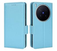 Topme Leather Case for vivo X300 Pro (6.78" Inches), [simple Lychee Pattern Series Phone Case] - Light Blue