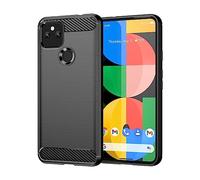 Topme Silicone Case for Google Pixel 4a 5G (6.2" Inches), [brushed Texture Style Phone Case] - Black