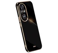 Topme Silicone Case for HONOR 200 Pro 5G (6.78" Inches), [gold Edge Style Phone Case] - Black