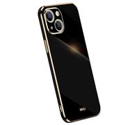Topme Silicone Case for iPhone 13 (6.1" Inches), [gold Edge Style Phone Case] - Black