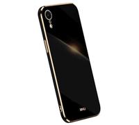 Topme Silicone Case for iPhone XR (6.1" Inches), [gold Edge Style Phone Case] - Black