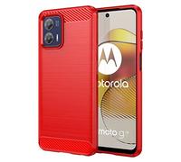 Topme Silicone Case for Motorola Moto g73 (6.5" Inches), [brushed Texture Style Phone Case] - Red
