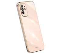 Topme Silicone Case for OPPO A94 5G (6.43" Inches), [gold Edge Style Phone Case] - Pink