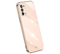 Topme Silicone Case for OPPO Reno6 Pro 5G (6.55" Inches), [gold Edge Style Phone Case] - Pink