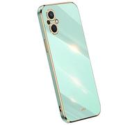 Topme Silicone Case for OPPO Reno8 Lite 5G / Reno7 Lite 5G (6.43" Inches), [gold Edge Style Phone Case] - Green