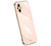 Topme Silicone Case for OPPO Reno8 Lite 5G / Reno7 Lite 5G (6.43" Inches), [gold Edge Style Phone Case] - Pink