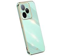 Topme Silicone Case for Realme GT 7 / GT 7T (6.8" Inches), [gold Edge Style Phone Case] - Green