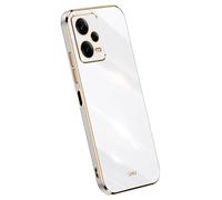 Topme Silicone Case for Redmi Note 12 Pro 5G (6.67" Inches), [gold Edge Style Phone Case] - White