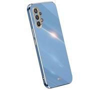 Topme Silicone Case for Samsung Galaxy A32 5G (6.5" Inches), [gold Edge Style Phone Case] - Navy Blue