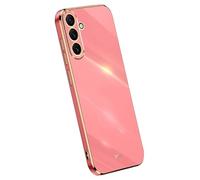 Topme Silicone Case for Samsung Galaxy A34 5G (6.6" Inches), [gold Edge Style Phone Case] - Red