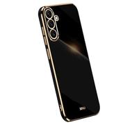 Topme Silicone Case for Samsung Galaxy A54 5G (6.4" Inches), [gold Edge Style Phone Case] - Black