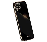 Topme Silicone Case for Samsung Galaxy M33 5G (6.6" Inches), [gold Edge Style Phone Case] - Black