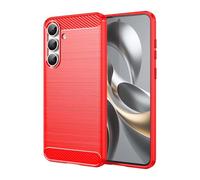 Topme Silicone Case for Samsung Galaxy S25 FE (6.7" Inches), [brushed Texture Style Phone Case] - Red