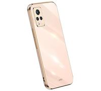 Topme Silicone Case for vivo V21 5G (6.44" Inches), [gold Edge Style Phone Case] - Pink