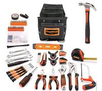 TOPMED ETS Versatile Tool Bag, Heavy Duty Leather Bag with Multiple Pockets for Electricians, Barbers, Plumber Construction & Factory Workers. Professional Grade ( 10 Pocket Master Tool Pouch)