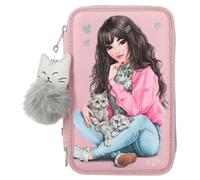 TOPModel 11754 3 Compartment Pencil Case Kitten, pink, pencil case