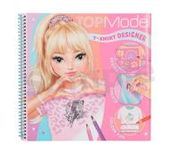 Depesche 13585 TOPModel T-Shirt Designer Colouring Book Set with 60 Pre-Printed Pages for Designing T-Shirts, Includes 2 Sticker Sheets, Stencil and Colouring Pages