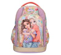 Depesche 13285 TOPModel Girl Power Beige and Purple, with Model Motif and Colour Lots, School Backpack with Adjustable Straps, Multicoloured, One Size