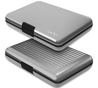 TopMost Aluminium Wallet with RFID Blocking | Unisex Credit Card Holder | Slots for 12 Cards and Notes | Silver, 11 x 7.5 x 2cm | Cardholders & Wallets