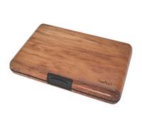 TopMost RFID-Blocking Aluminum Wallet Credit Cards Holder for Men & Women - Slots for 12 Cards and Bills, Wood Texture, 11 * 7.5 * 2cm, Card and Bills Holder