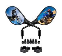 TOPMOUNT 1 Pair Universal Motorcycle Mirrors ATV Rear View Side Mirrors for 7/8" Handlebar with 10mm/8mm Clockwise & Counterclockwise Threaded Mounting Bolt