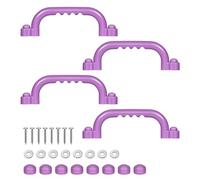 TOPNEW 4Pcs Kids Playground Safety Handles -Swing Set & Climbing Frame Hand Grips, Multi-Color Plastic Grab Bars for Outdoor Playhouse, Jungle Gym, Climbing Frame (Purple)