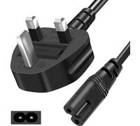 Topnma 2M UK 3 Pin Plug to IEC C7 Figure 8 Cable 0.75mm² 10A BS1363/A VDE