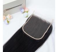Topnormantic HD Lace Closure 5x5 HD Lace Closure Unprocessed Human Hair Straight Swiss Lace Pre-Flucked with Baby Hair Lace Front Closure