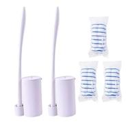 Topo Bear Disposable Toilet Brush Holder Set Toilet Wand (Pack of 2) Toilet Cleaner Scrubber with 24 Refills