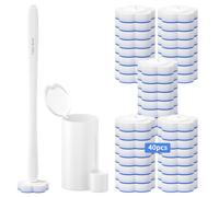 Topo Bear Disposable Toilet Brush Holder Set with 40 Toilet Wand Refills